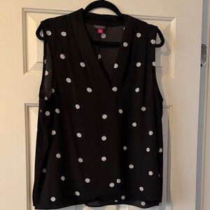 Vince Camuto Black and White Polka Dot Blouse